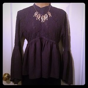 Deep Purple sun and Shadow blouse
